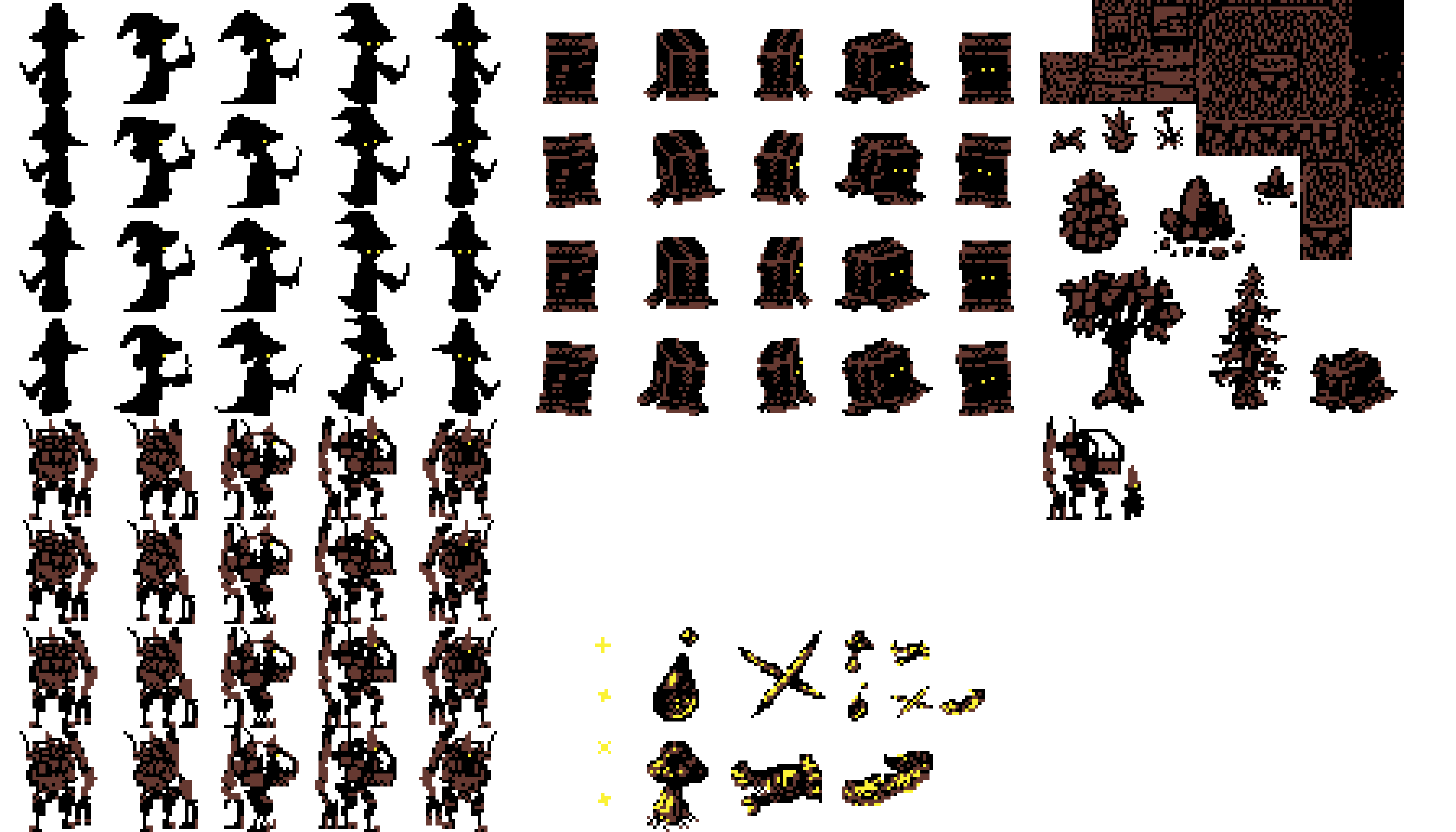 spritesheet filled with devious characters